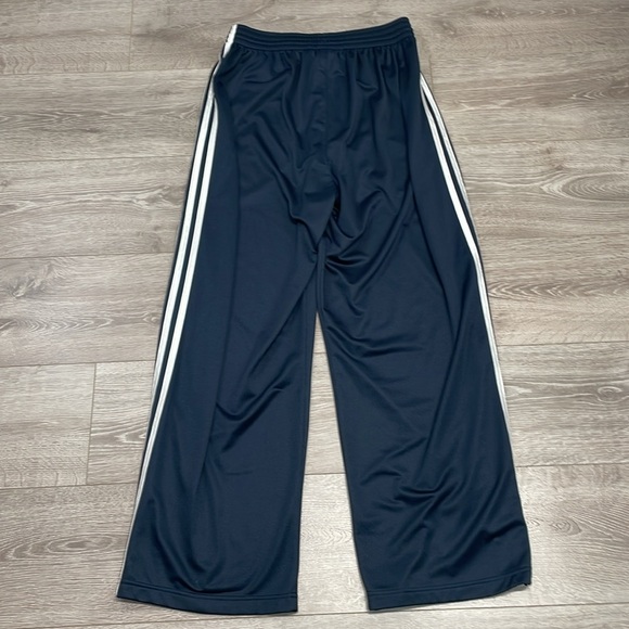 Adidas Essentials Warm-Up Open Hem 3 Stripes Track Pants Regular Fit Navy L - Picture 16 of 16